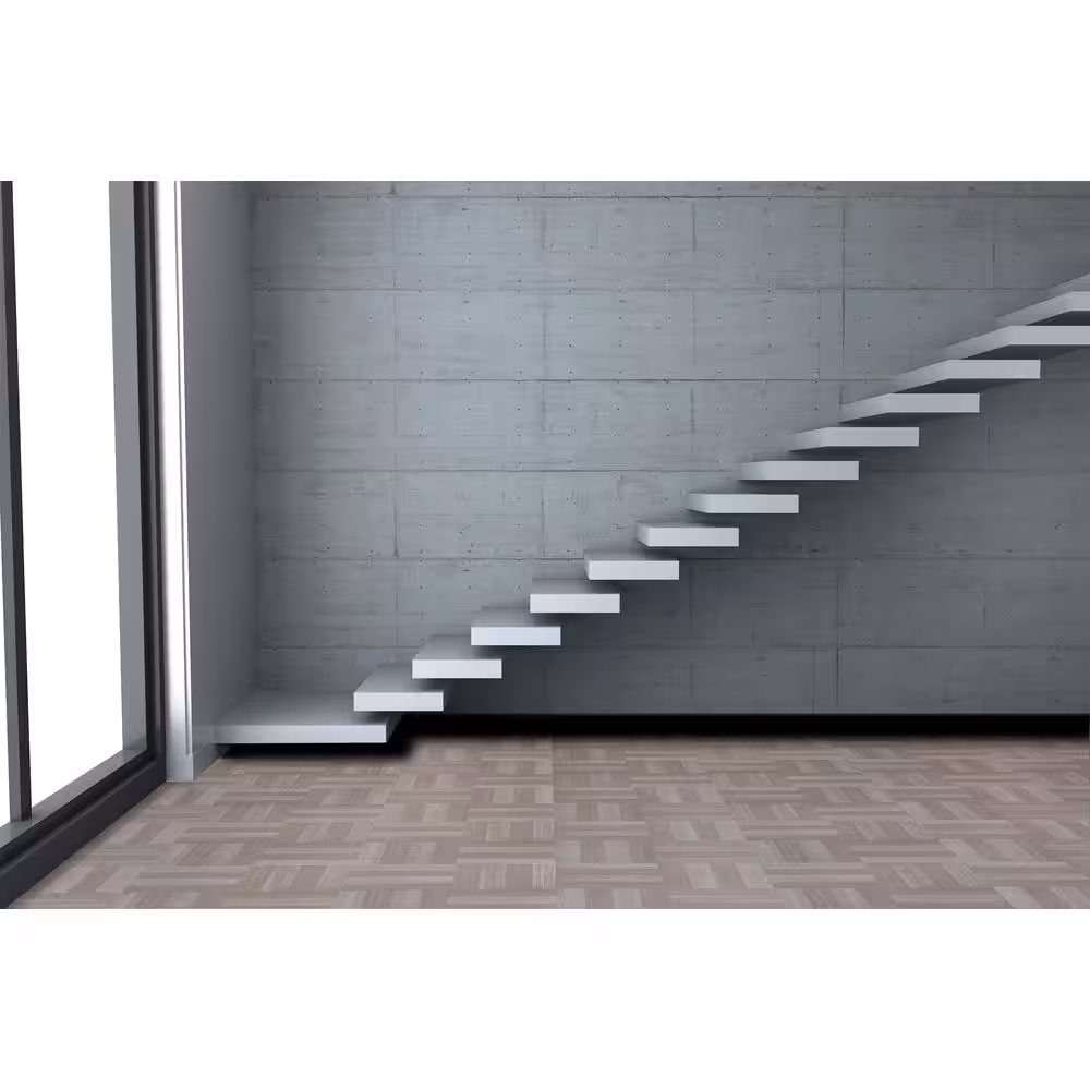 ACHIM Sterling Ash Grey Parquet 12 in. x 12 in. Peel and Stick Vinyl Tile (45 sq. ft. / case)