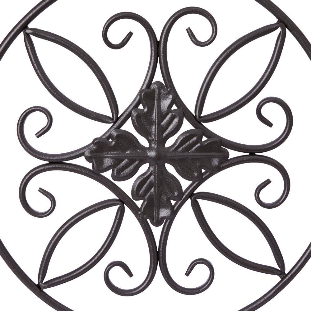 Litton Lane Wood White Scroll Wall Decor with Metal Relief (Set of 4)
