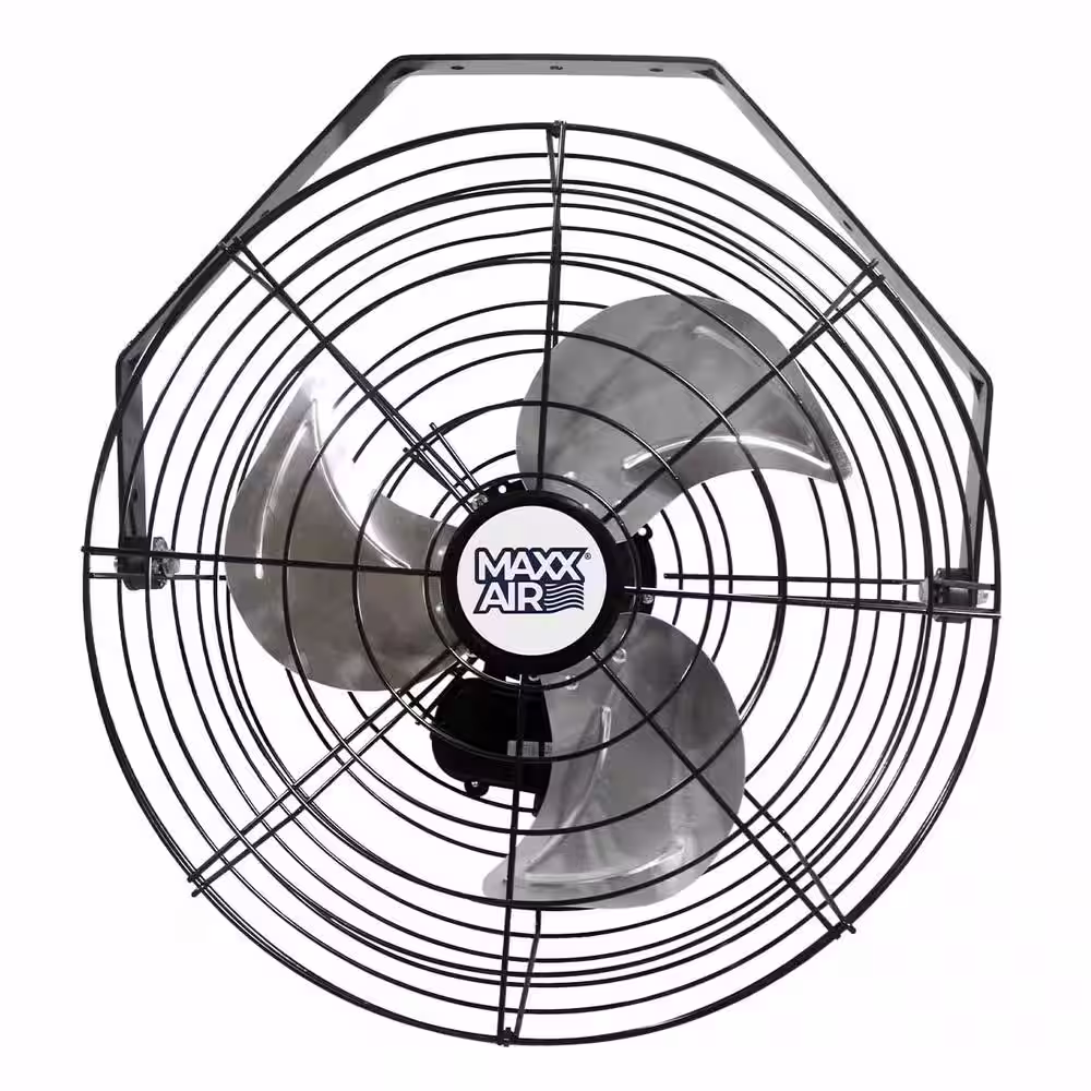 Maxx Air 3-Speed 18 in. Indoor Black Wall Mount Fan with Wide Guard