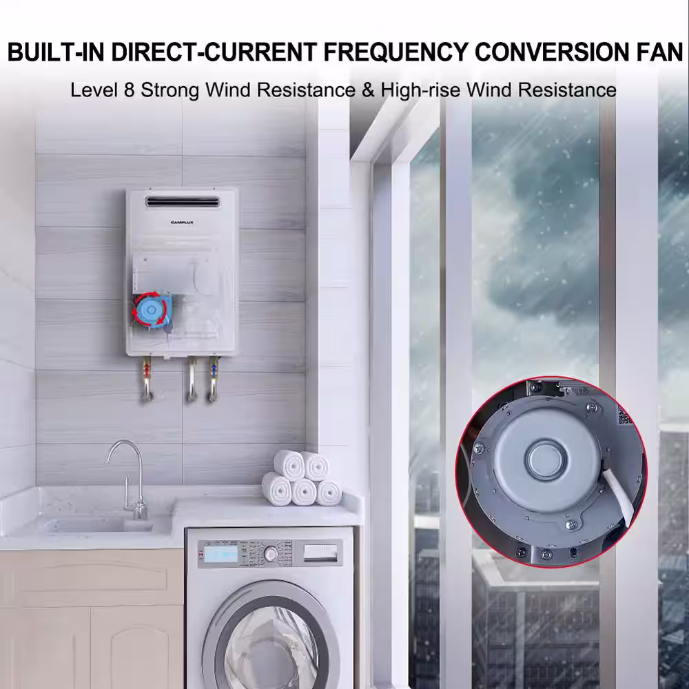CAMPLUX ENJOY OUTDOOR LIFE Camplux 26L 6.86 GPM Natural Gas High Capacity Residential Outdoor Gas Tankless Water Heater