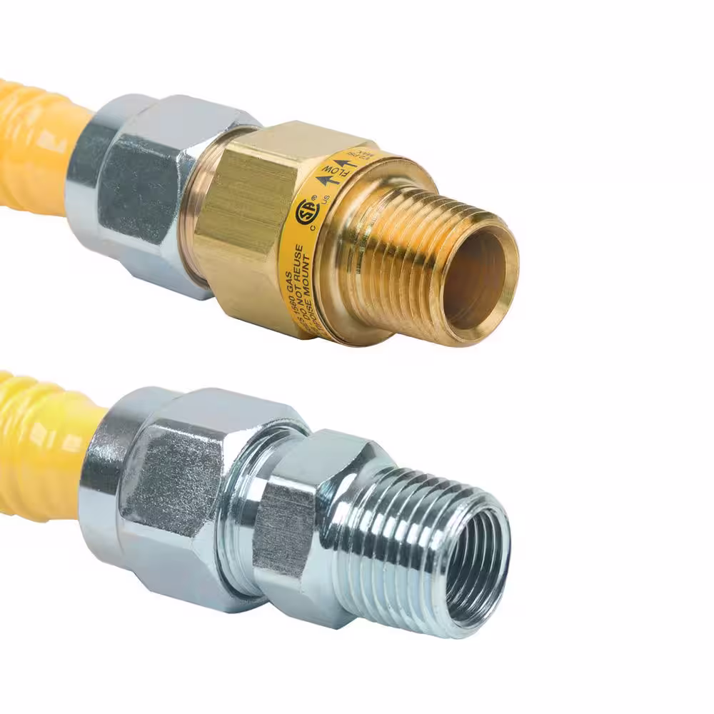 BrassCraft 1/2 in. MIP x 1/2 in. MIP x 48 in. Gas Connector (5/8 in. OD) w/Safety+Plus2 Thermal Excess Flow Valve (106,000 BTU)
