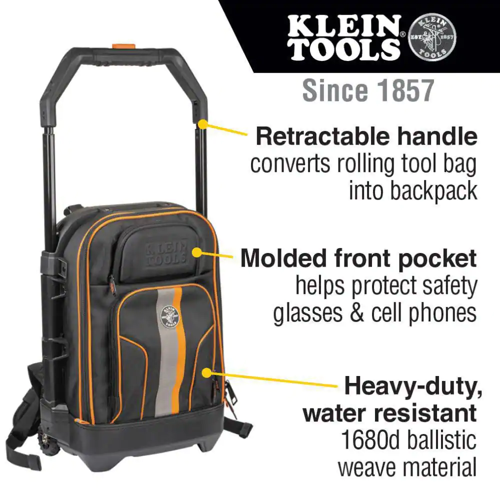Klein Tools 17 in. Rolling Tool Backpack