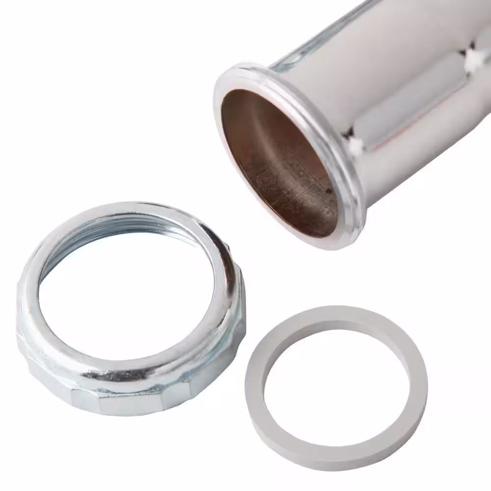 Oatey 1-1/4 in. 22-Gauge Chrome-Plated Brass Sink Drain J-Bend P- Trap