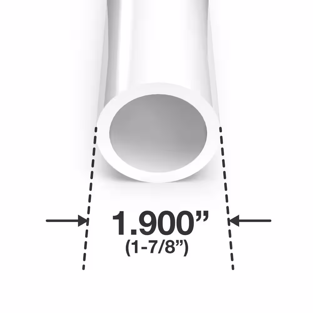 Formufit 1-1/2 in. x 5 ft. White Furniture Grade Schedule 40 PVC Pipe (2-Pack)