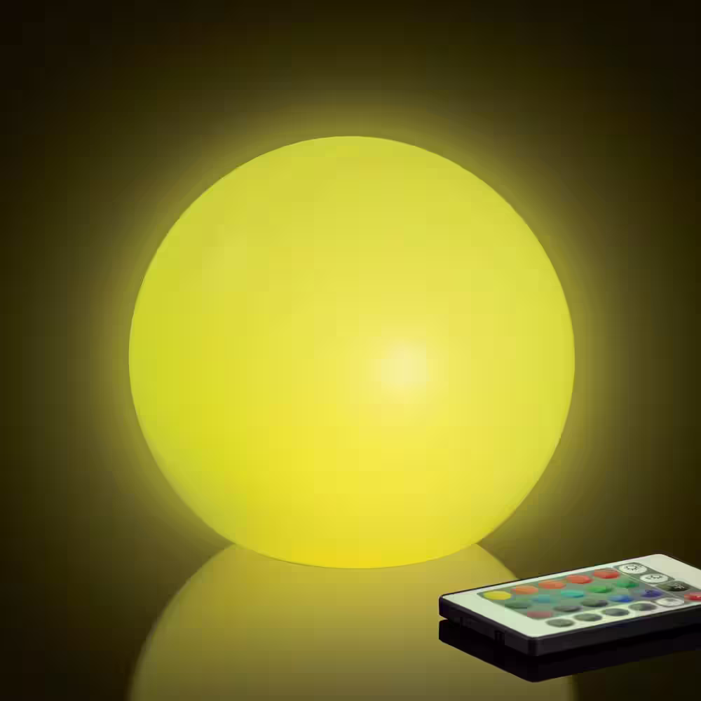 None RGB Integrated LED Orb Light with Remote Control