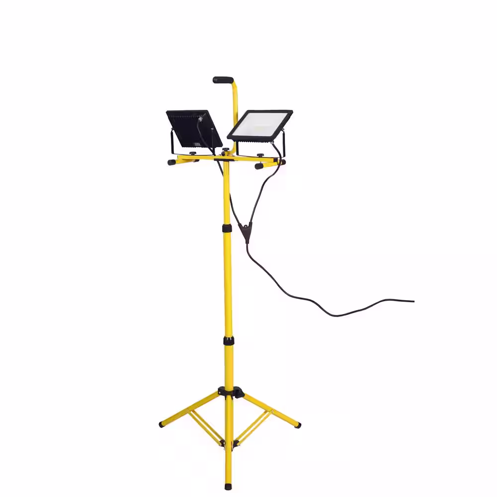 None 110-Volt/60 Hz Adjustable Tripod Stand 10000 Lumens LED Work Light Yellow
