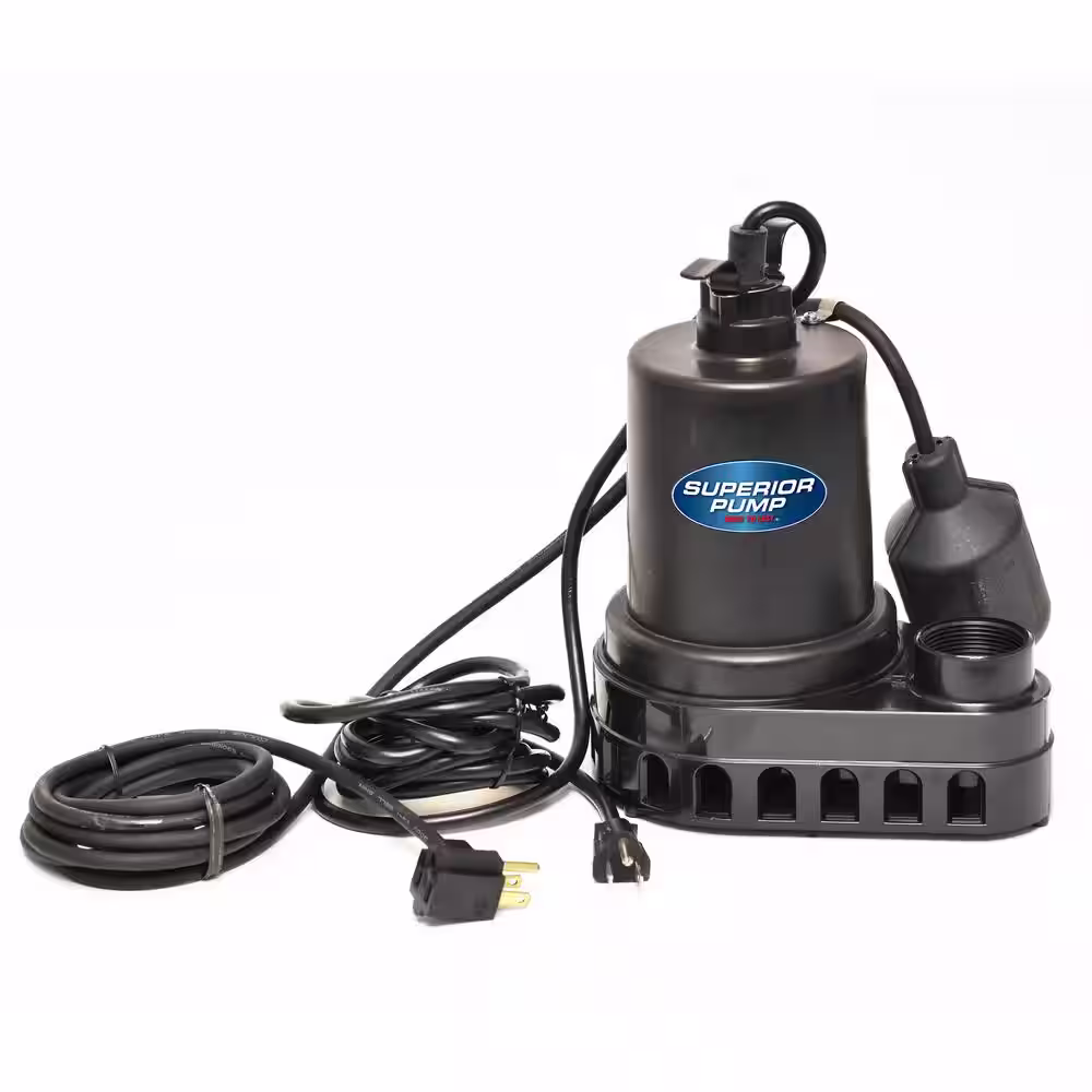 Superior Pump 1/3 HP Submersible Thermoplastic Sump Pump