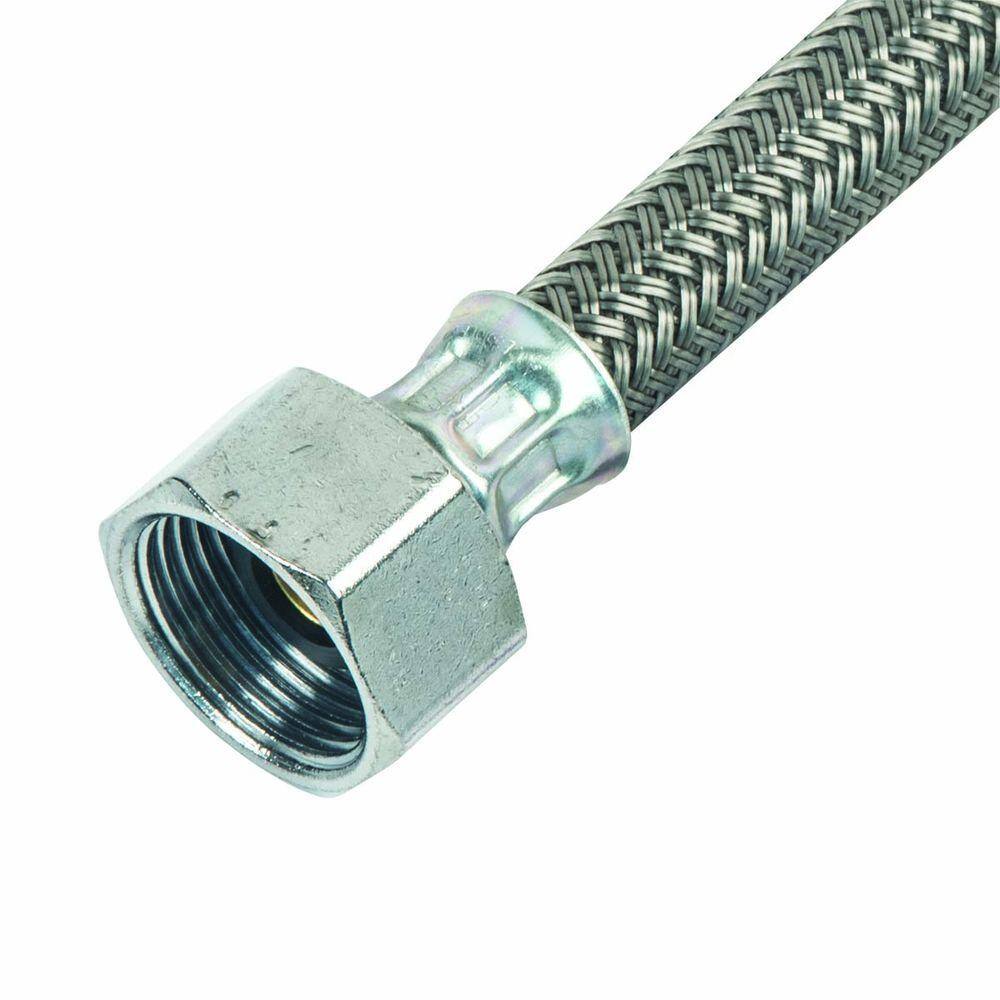 BrassCraft 1/2 in. Flare x 7/8 in. Ballcock Metal Nut x 12 in. Braided Polymer Toilet Supply Line
