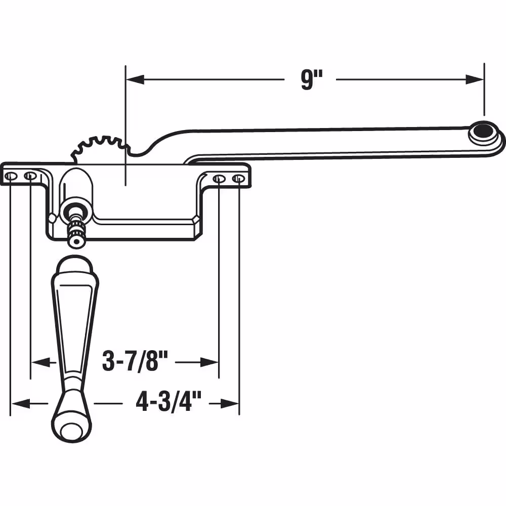 Prime-Line 9 in., Diecast, Casement Operator, Left Hand, Square Type