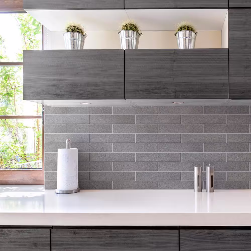 Merola Tile Muretto Grigio Glossy 2 in. x 10 in. Porcelain Floor and Wall Tile (10.35 sq. ft./Case)