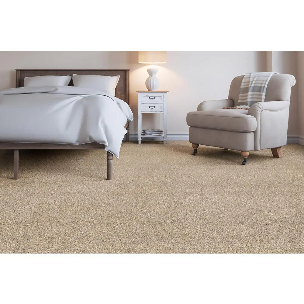 Home Decorators Collection Trendy Threads II - Nifty - Gray 60 oz. SD Polyester Texture Installed Carpet