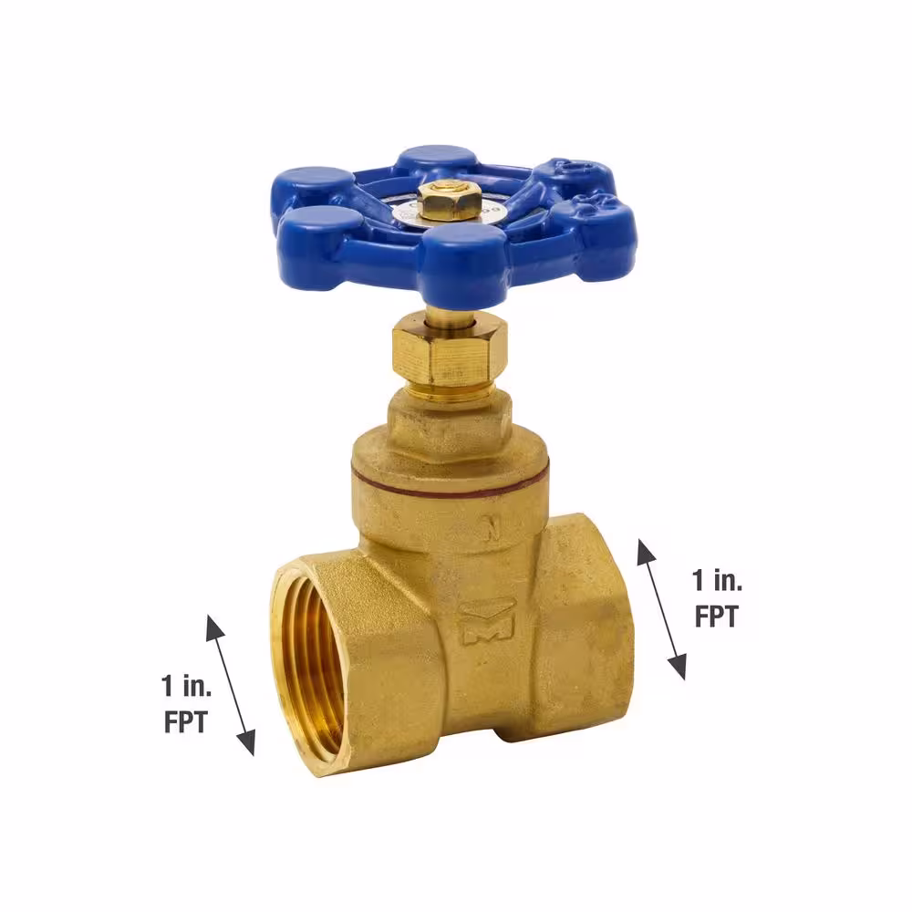 Everbilt 1 in. x 1 in. Brass FPT Compact-Pattern Threaded Gate Valve