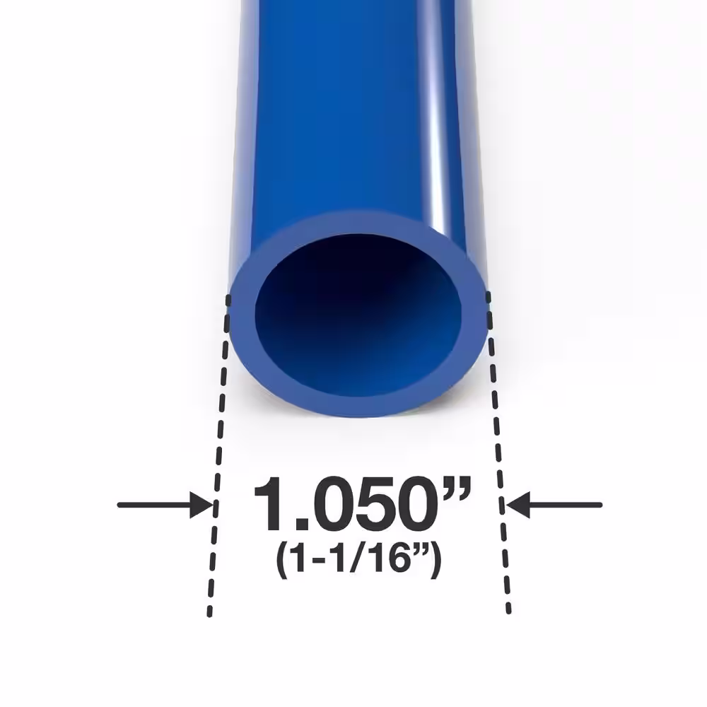 Formufit 3/4 in. x 5 ft. Furniture Grade Schedule 40 PVC Pipe in Blue (2-Pack)