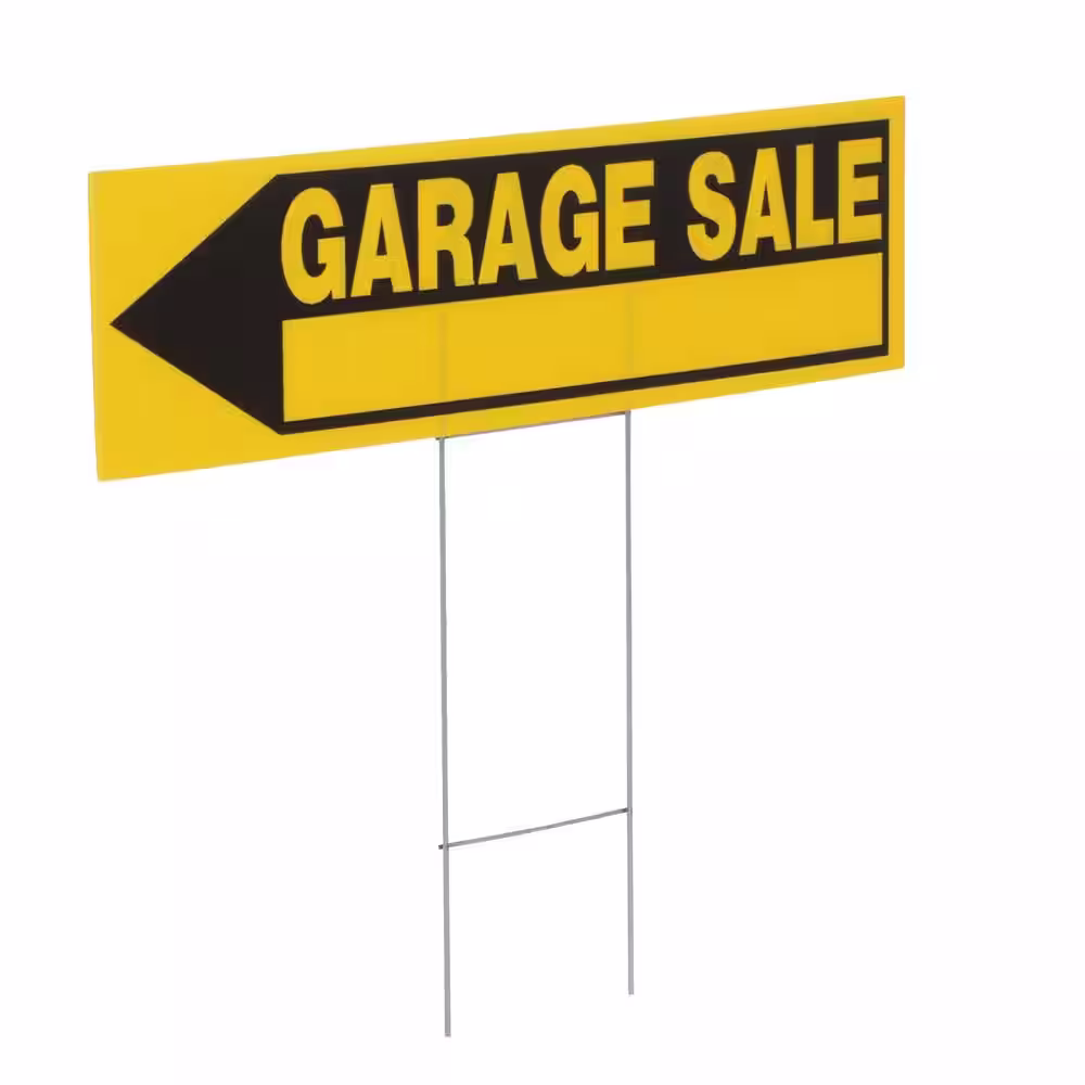 Everbilt 6 in. x 24 in. Corrugated Plastic Garage Sale Sign