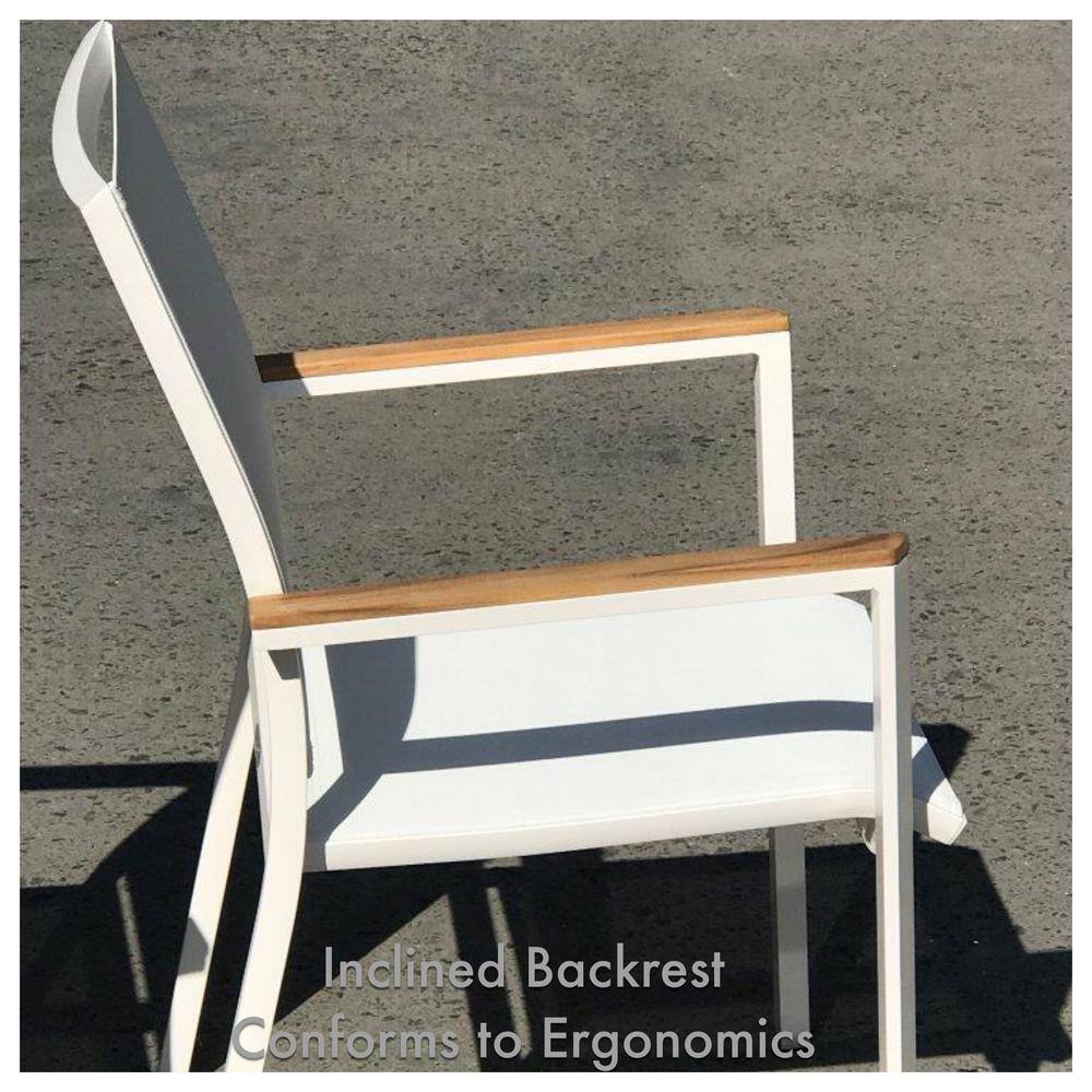 None Arica White 13-Piece Aluminum Outdoor Dining Set with Sling Set in White