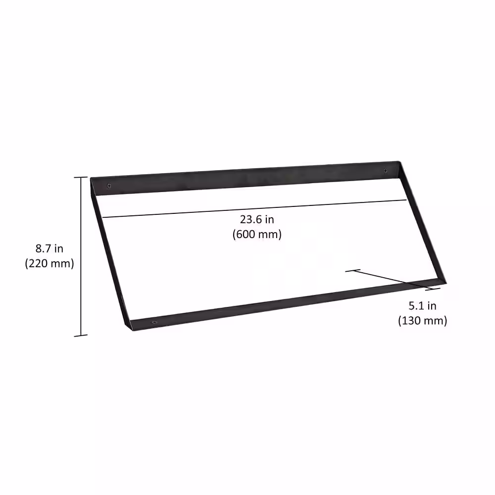 Dolle EDGE 24 in. Black Steel Shelf Bracket