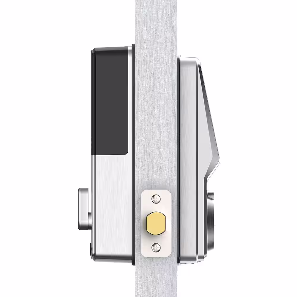 Lockly Model-S Satin Nickel Single-Cylinder Deadbolt Smart Lock with Discrete PIN Code Input Keypad and Mobile App Control