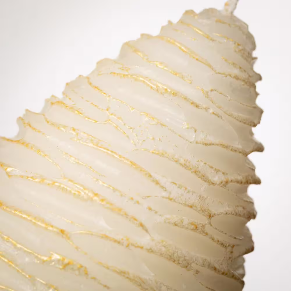 Vance Kitira 7 in. White Gold Pine Cone Decorative Candle