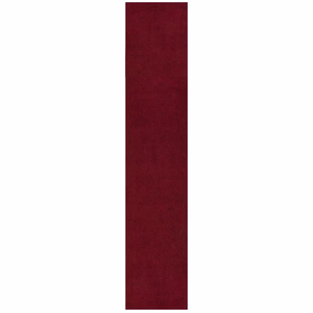 Sweet Home Stores Ribbed Waterproof Non-Slip Rubber Back Solid Runner Rug 2 ft. W x 30 ft. L Red Polyester Garage Flooring