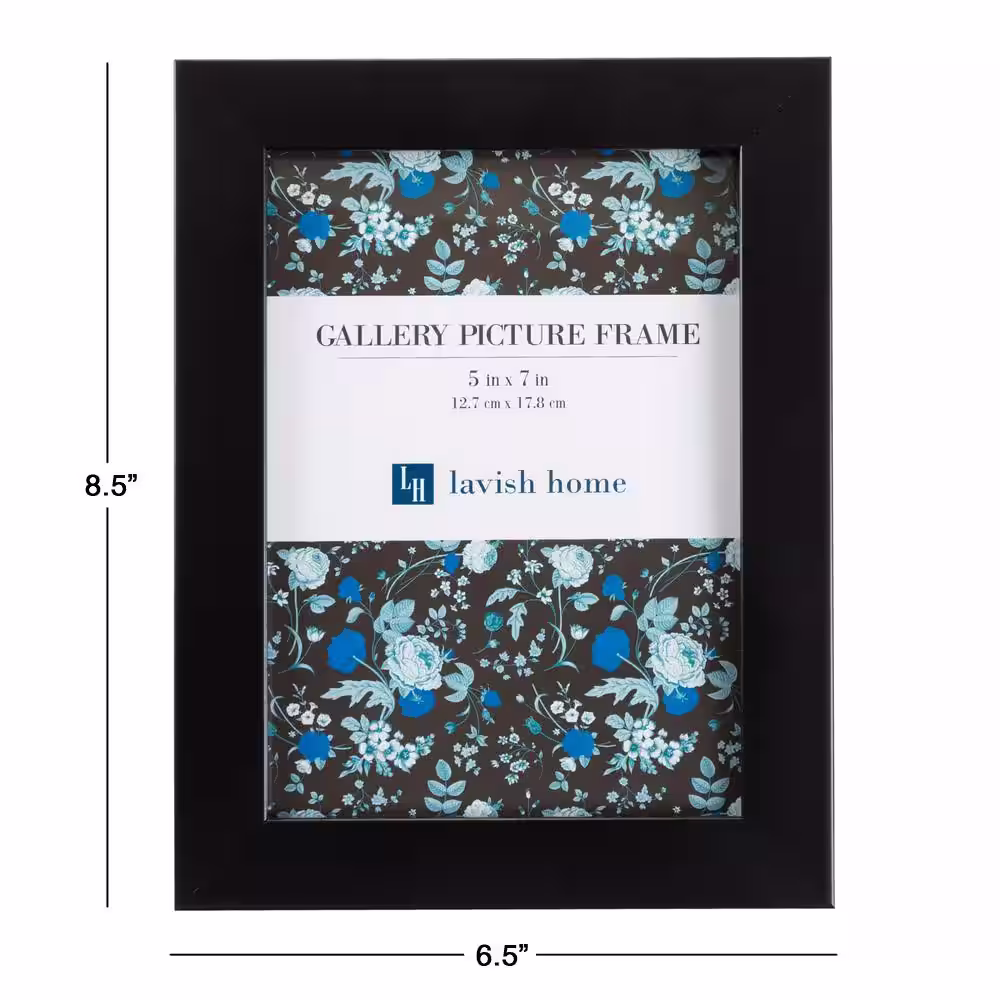 Lavish Home 5 in. x 7 in. Black Picture Frame (6-Pack)