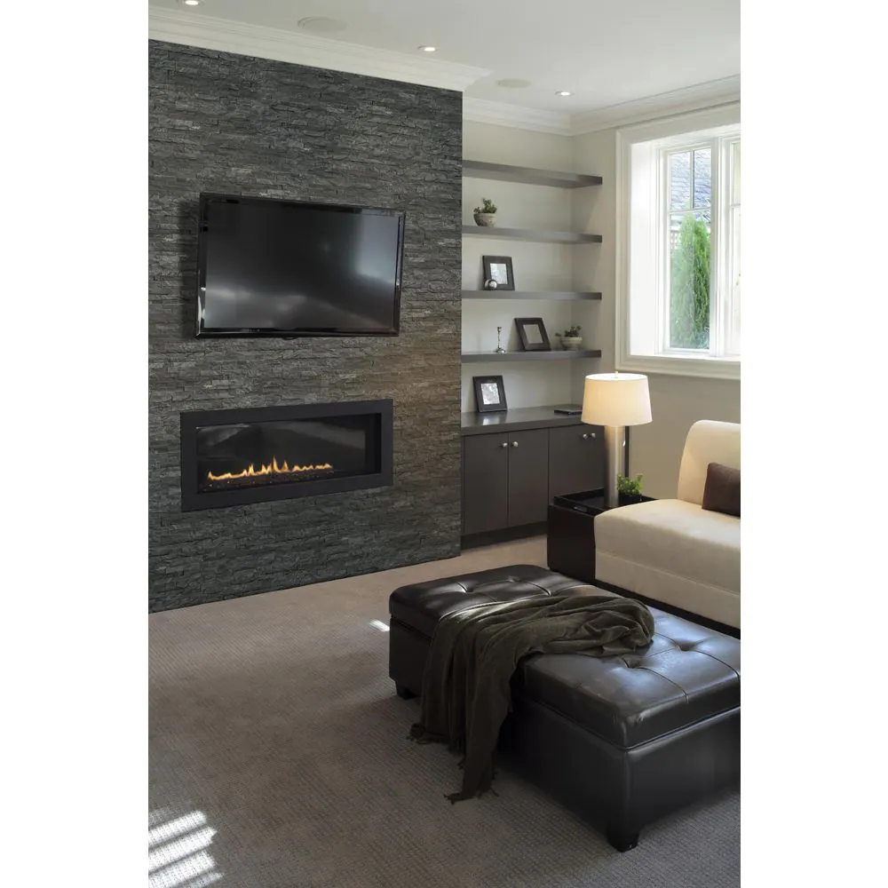 MSI Glacial Black Ledger Panel 6 in. x 24 in. Natural Marble Wall Tile (6 sq. ft./case)