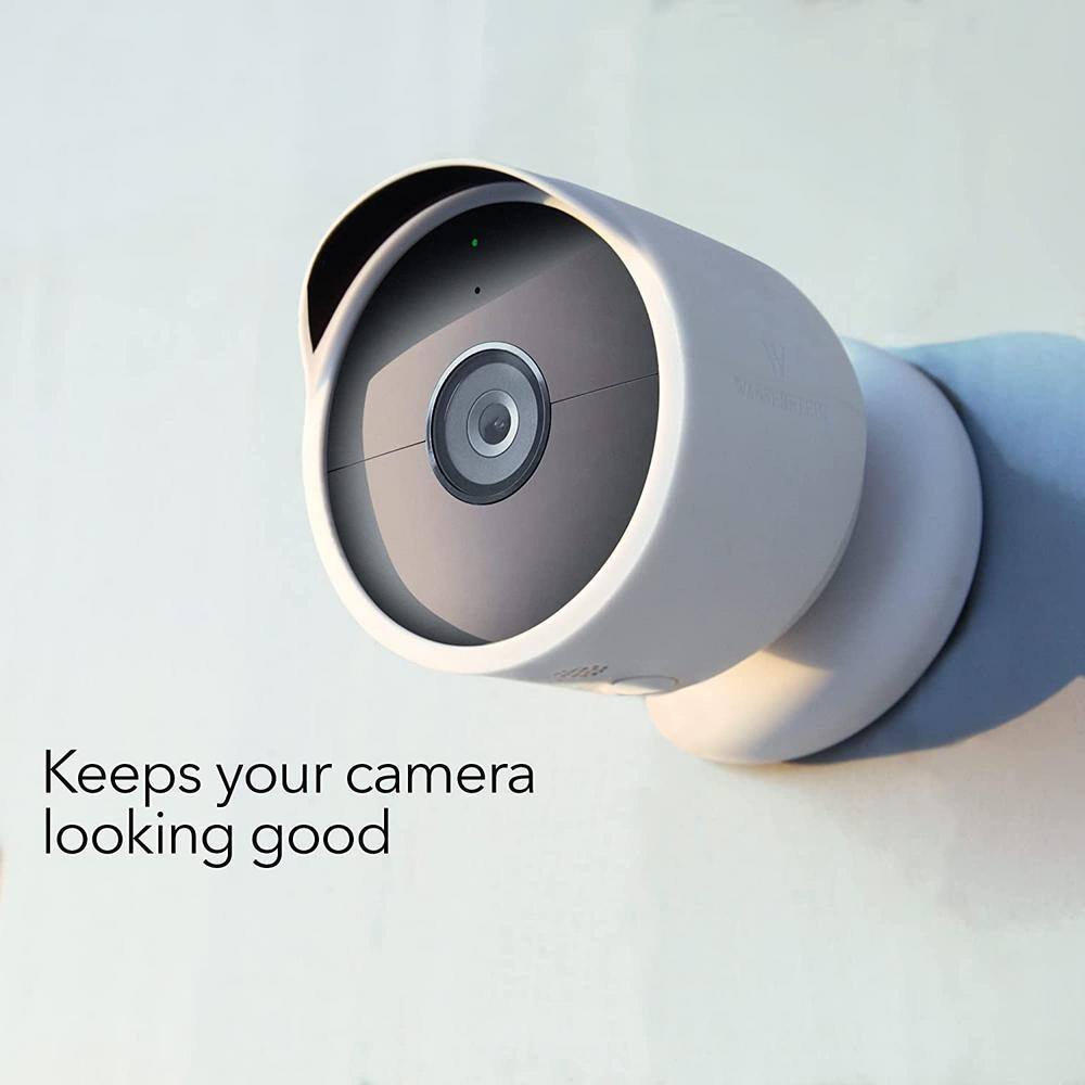 Wasserstein Protective Cover for Google Nest Cam (Battery) - Protective Silicone Cover for Your Camera (1-Pack/White)