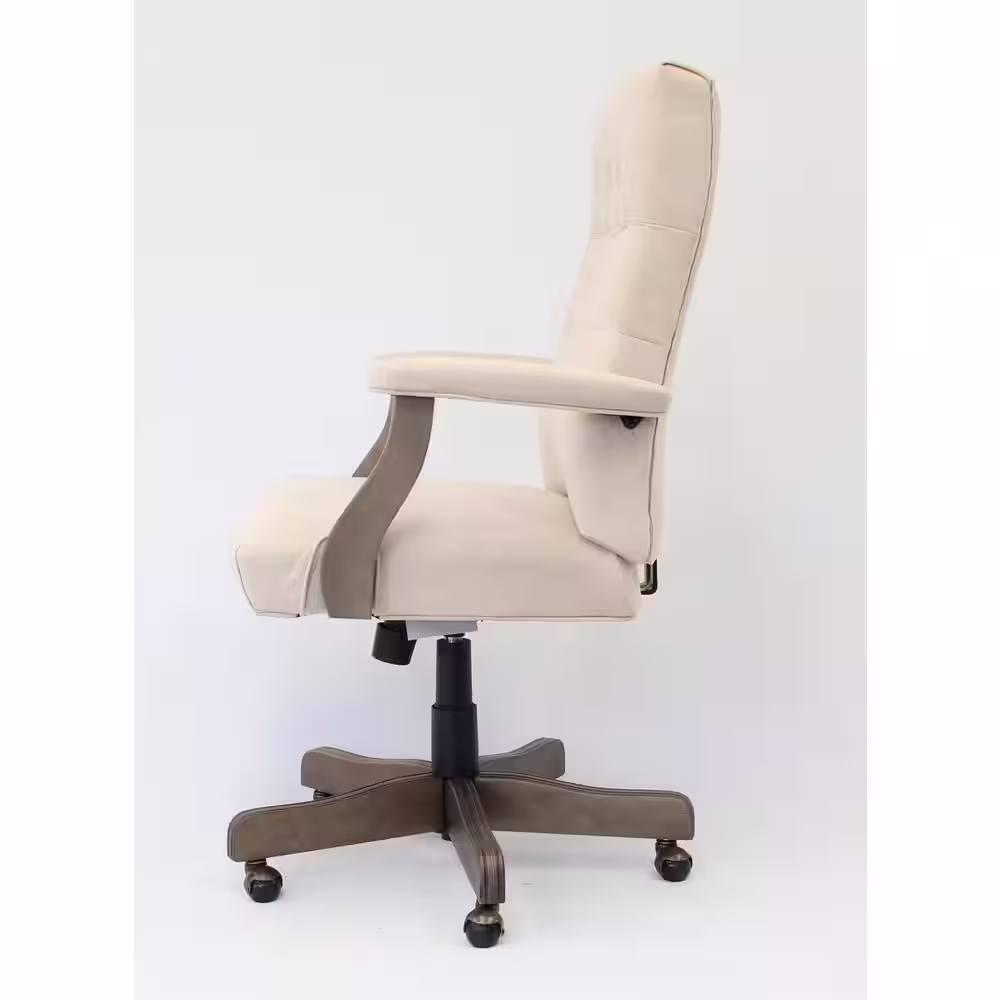 BOSS Office Products Champaigne Fabric Executive Chair Driftwood Finish, Button Tufted Cushion Styling