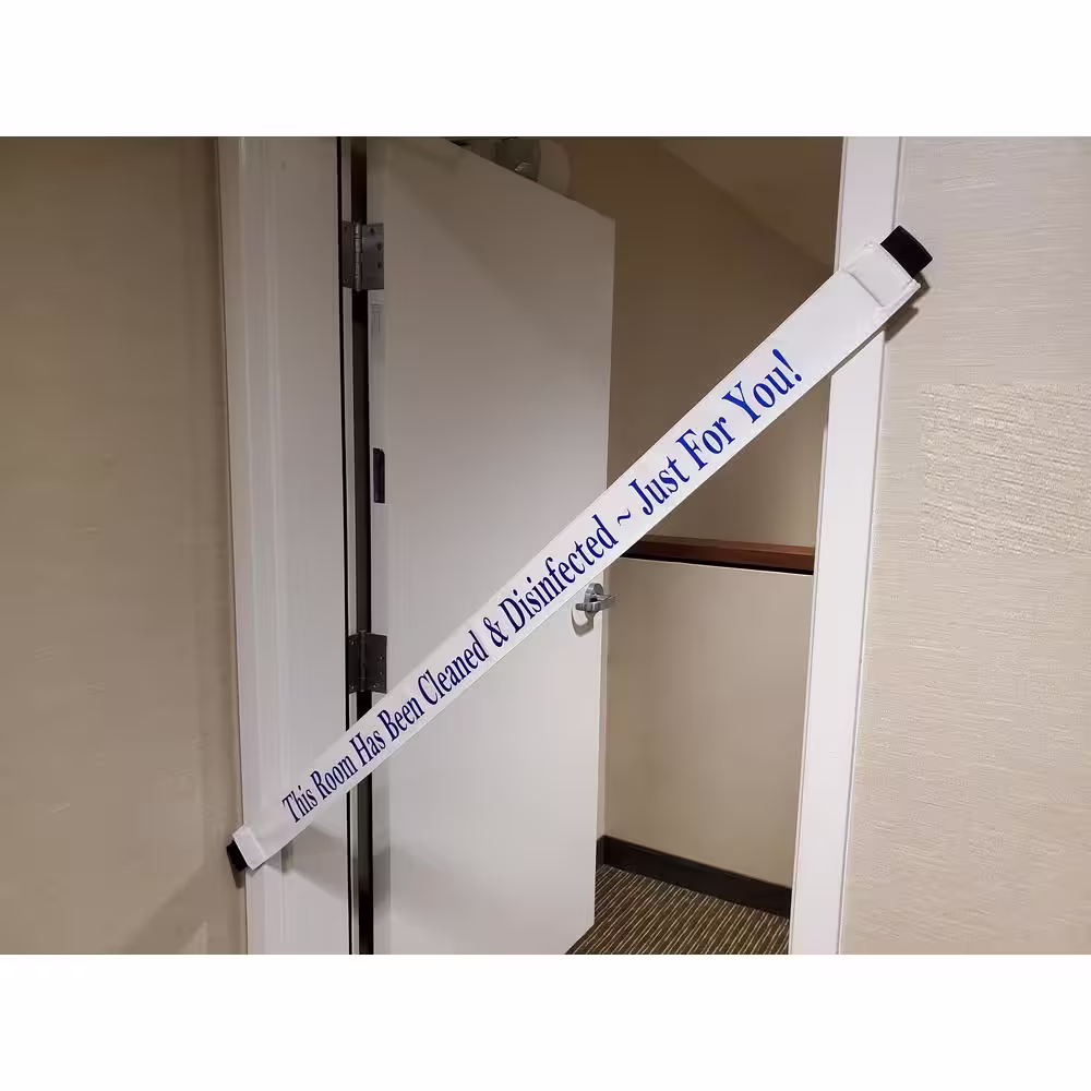 None Nylon Cleaned and Disinfected Safety Banner with Magnetic Ends Fits up to a 51 in. Extra-Wide Doorway