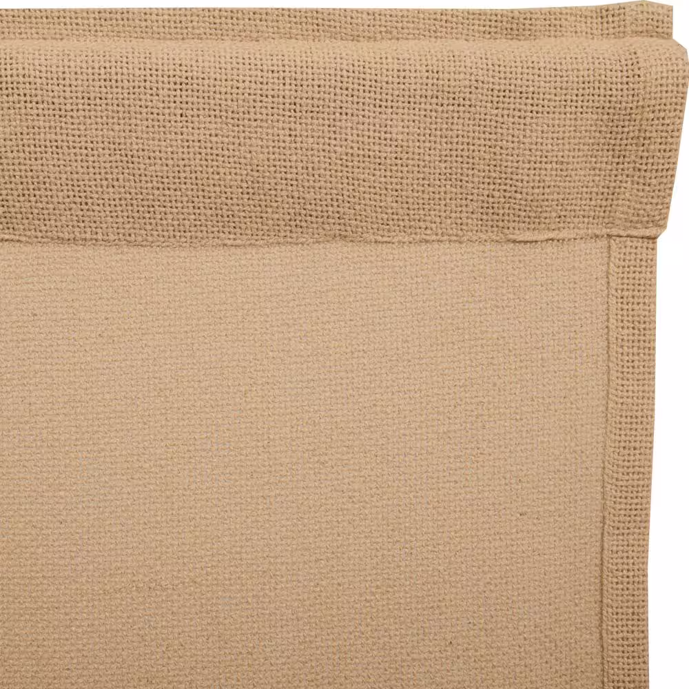 VHC BRANDS Burlap 36 in. W x 36 in. L Natural Tan Cotton Light Filtering Rod Pocket Curtain Window Panel Pair