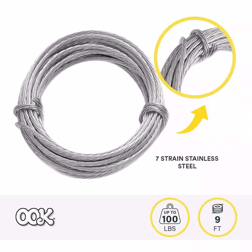 OOK 9 ft. 100 lb. Stainless Steel Hanging Wire