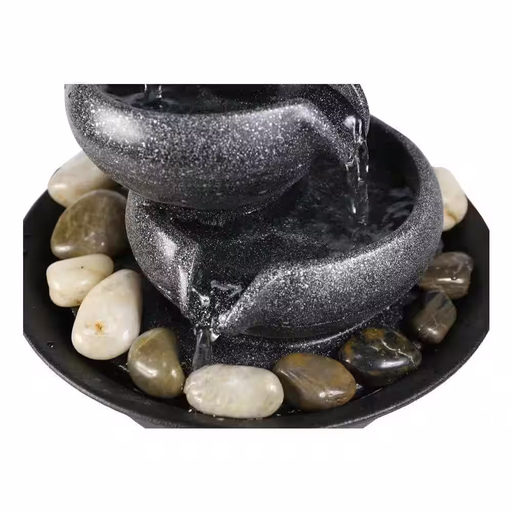 None 11.4 in. 4-Tier Tabletop Water Fountain with a Ball for Home Office Decor