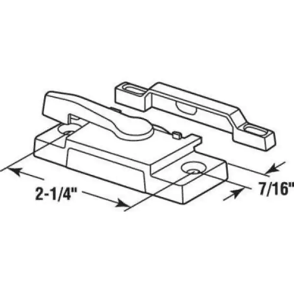 Prime-Line White Powder Coat Diecast Construction Used on Single and Double Hung Windows Sash Lock