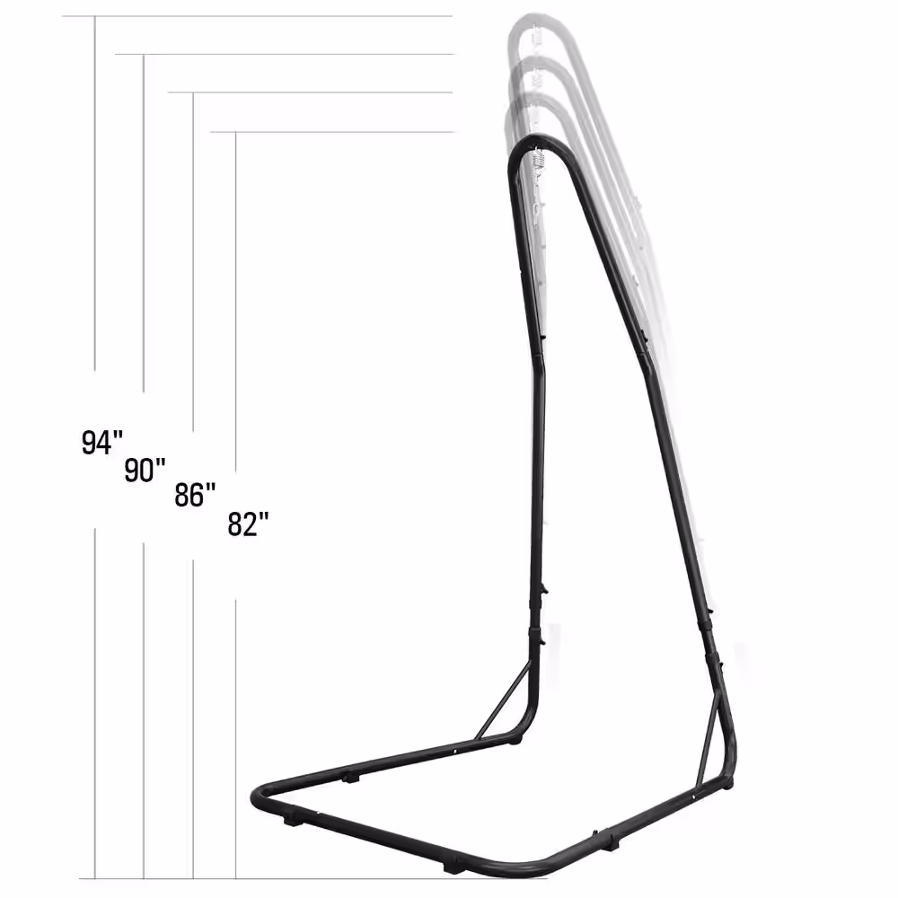 Barton 3.7 ft. W Metal Frame Adjustable Hammock Stand in Black