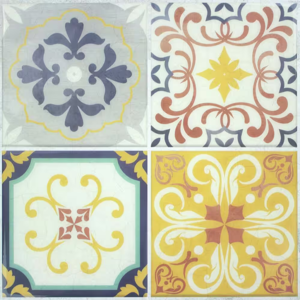 RoomMates 10.5 in x 10.5 in Spanish Terracotta Tile Peel and Stick Backsplash