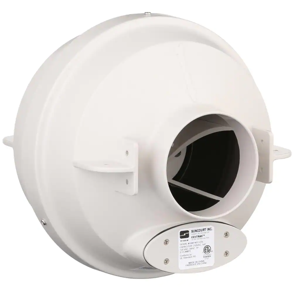 Suncourt Radon Mitigation Fan Kit 4 in. Fan with 4 in. to 4 in. Couplers and Air Pressure Indicator