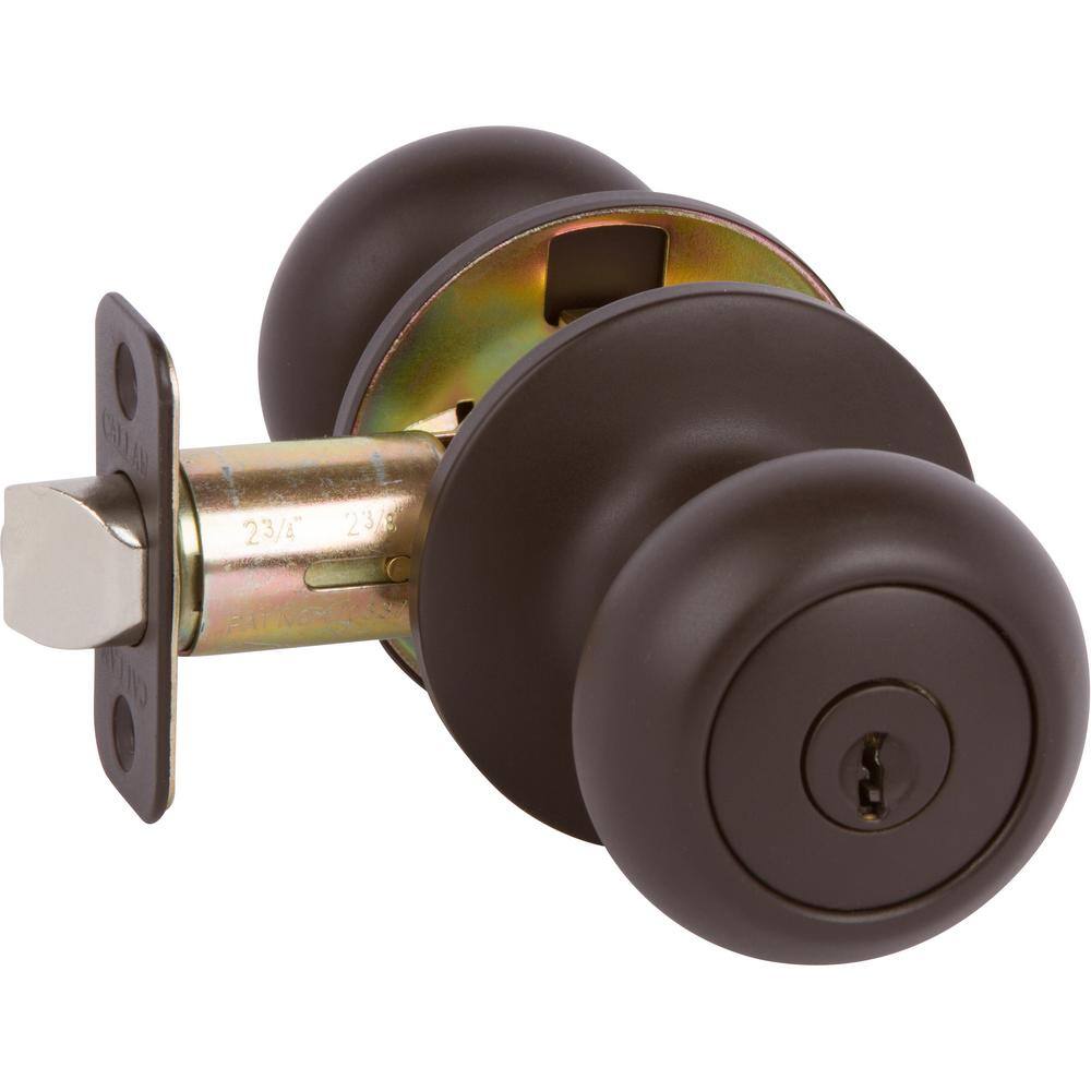 None Saxon Oil Rubbed Bronze Knob and Single Cylinder Deadbolt Knob Combo Pack