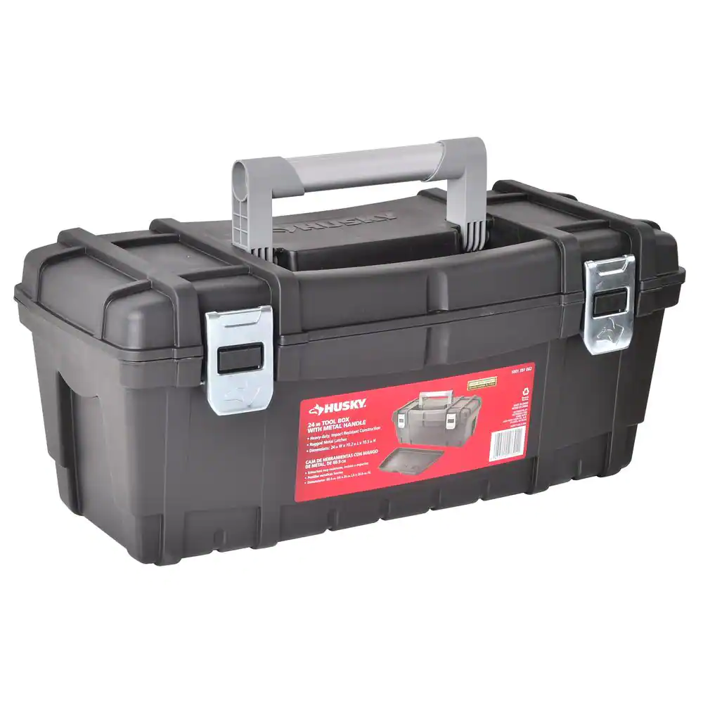 Husky 24 in. Hand Tool Box in Black