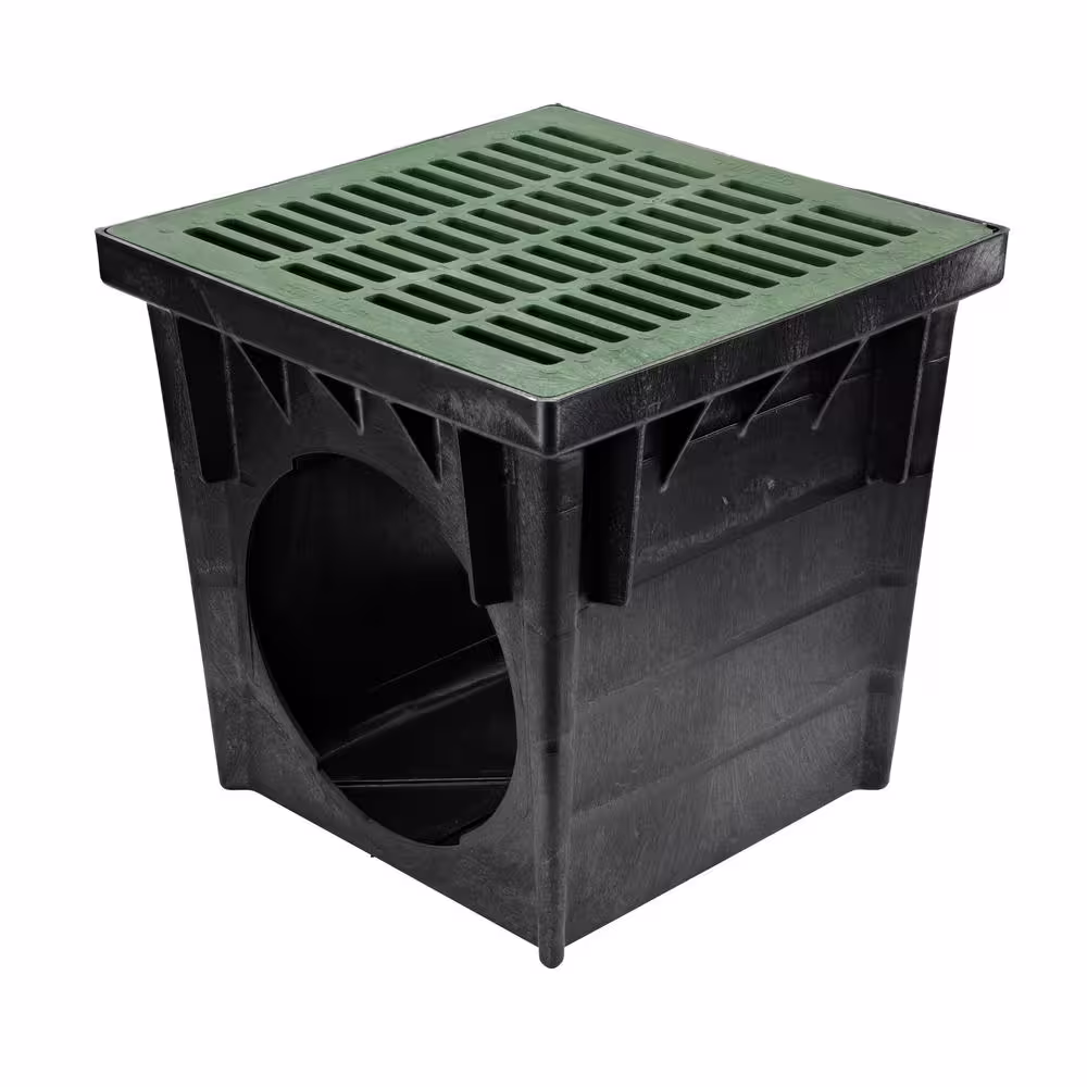 NDS 24 in. x 24 in. 2-Outlets Plastic Drainage Catch Basin