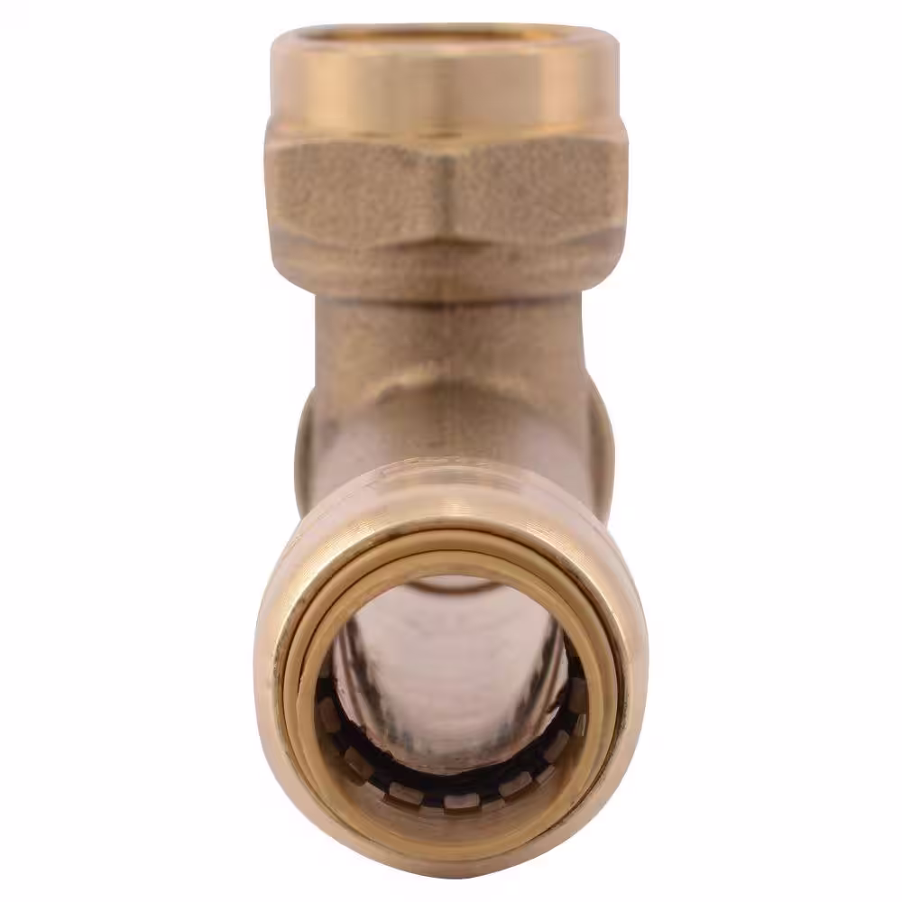 SharkBite 1/2 in. Push-to-Connect x Push-to-Connect x FIP Brass Slip Tee Fitting