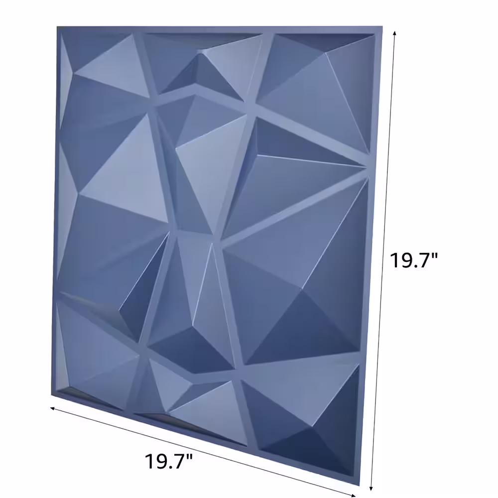 Art3dwallpanels Diamond Decorative 3D PVC Wall Panel Navy Blue 19.7 x 19.7 in. ( 32 sq. ft. /case)