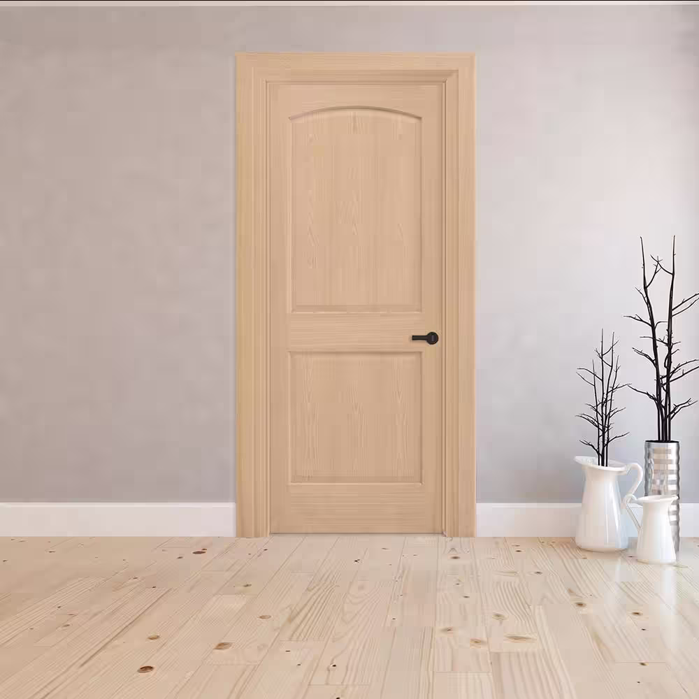 Steves & Sons 30 in. x 80 in. Universal 2-Panel Solid Unfinished Red Oak Wood Interior Door Slab