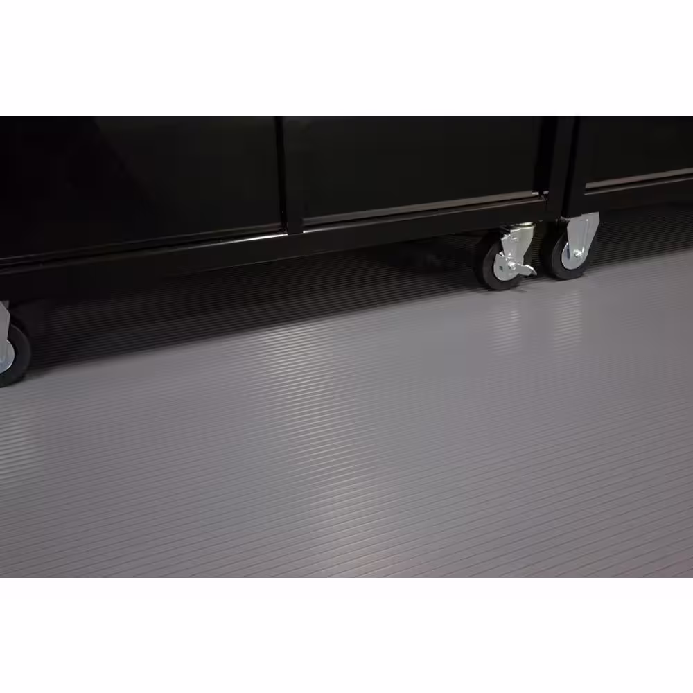 G-Floor Rib 5 ft. x 10 ft. Slate Grey Vinyl Garage Flooring Cover and Protector