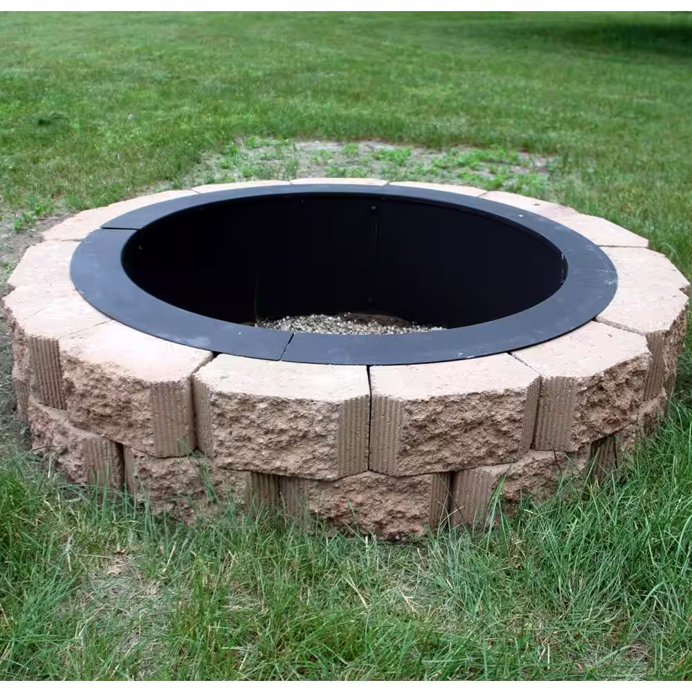 Sunnydaze Decor 30 in. Dia Round Steel Wood Burning Fire Pit Rim Liner