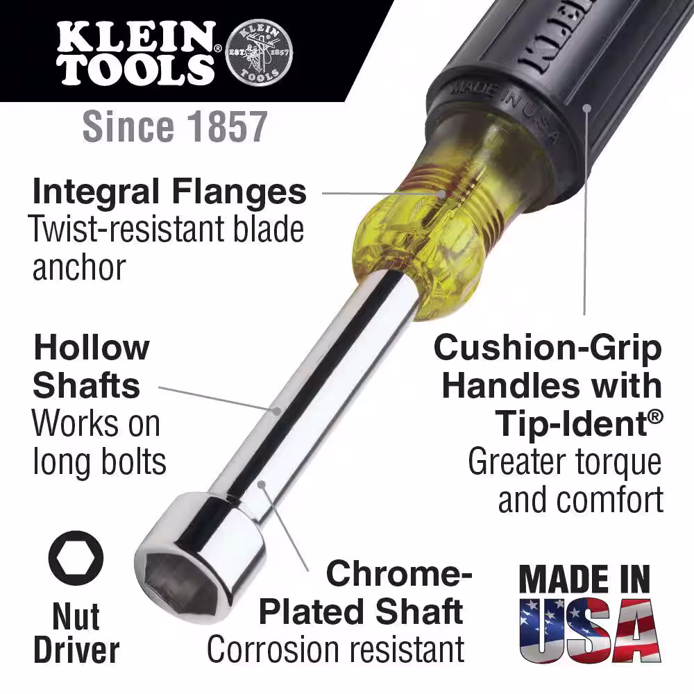 Klein Tools 7-Piece Metric Nut Driver Set- Cushion Grip Handles