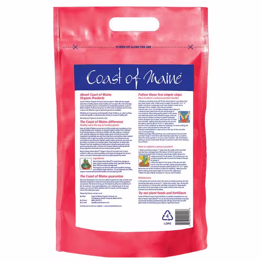 None 8 qt .Mount Desert Island Blend Organic Cactus Succulent Mix