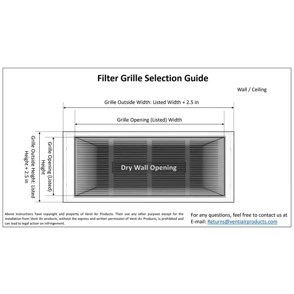Venti Air 30 in. Wide x 12 in. High Return Air Filter Grille of Steel in White