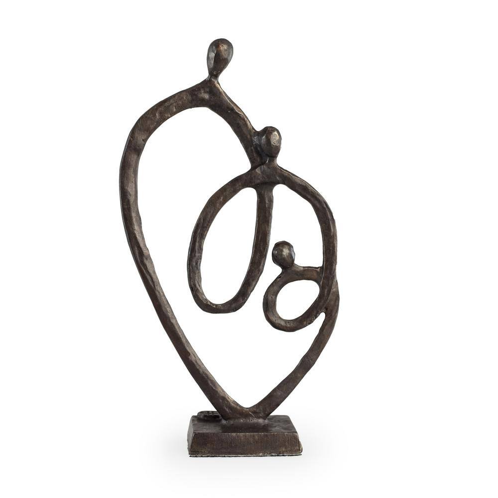 DANYA B Family of 3-Heart Ring of Love Bronze Sculpture