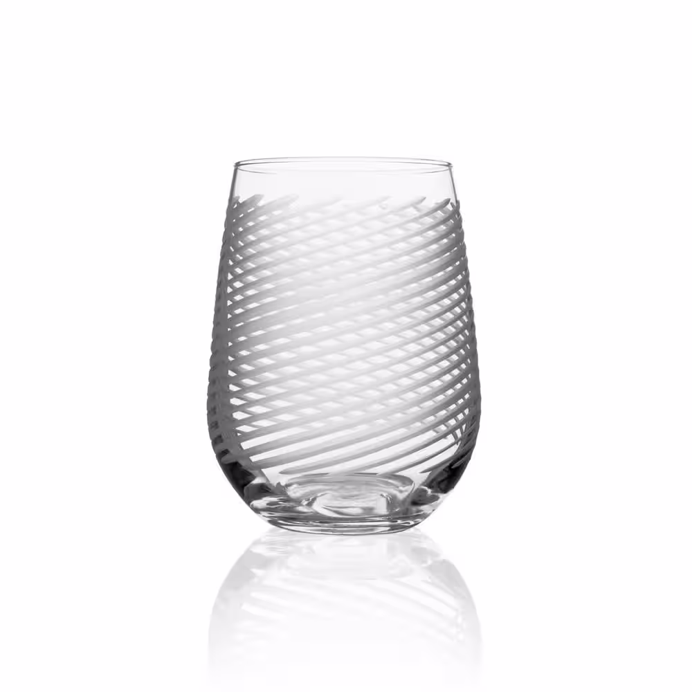Rolf Glass Cyclone 17 fl. oz. Stemless Wine Glasses Set (Set of 4)