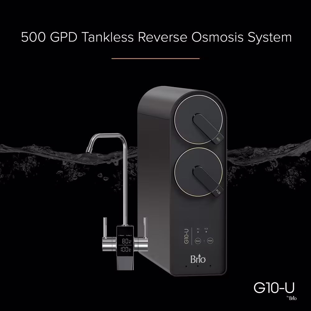 None G10-U Reverse Osmosis Water Filtration System with Smart Faucet, 500 GPD, 2:1 Pure to Drain, 5-in-2 Filtration