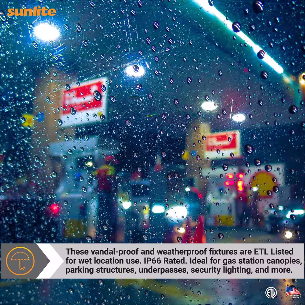 Sunlite 60-Watt Equivalent Integrated LED Commercial Dimmable Bronze Outdoor Canopy Light, Selectable CCT 3000K 4000K 5000K